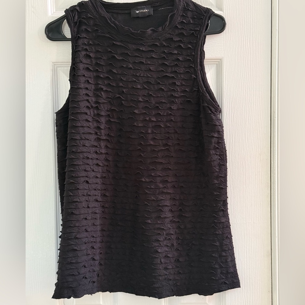 AB Studio Black Textured Knit Top